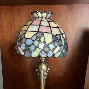 PartyLite Stained Glass Mosaic Lamp with Multicolor Accents
